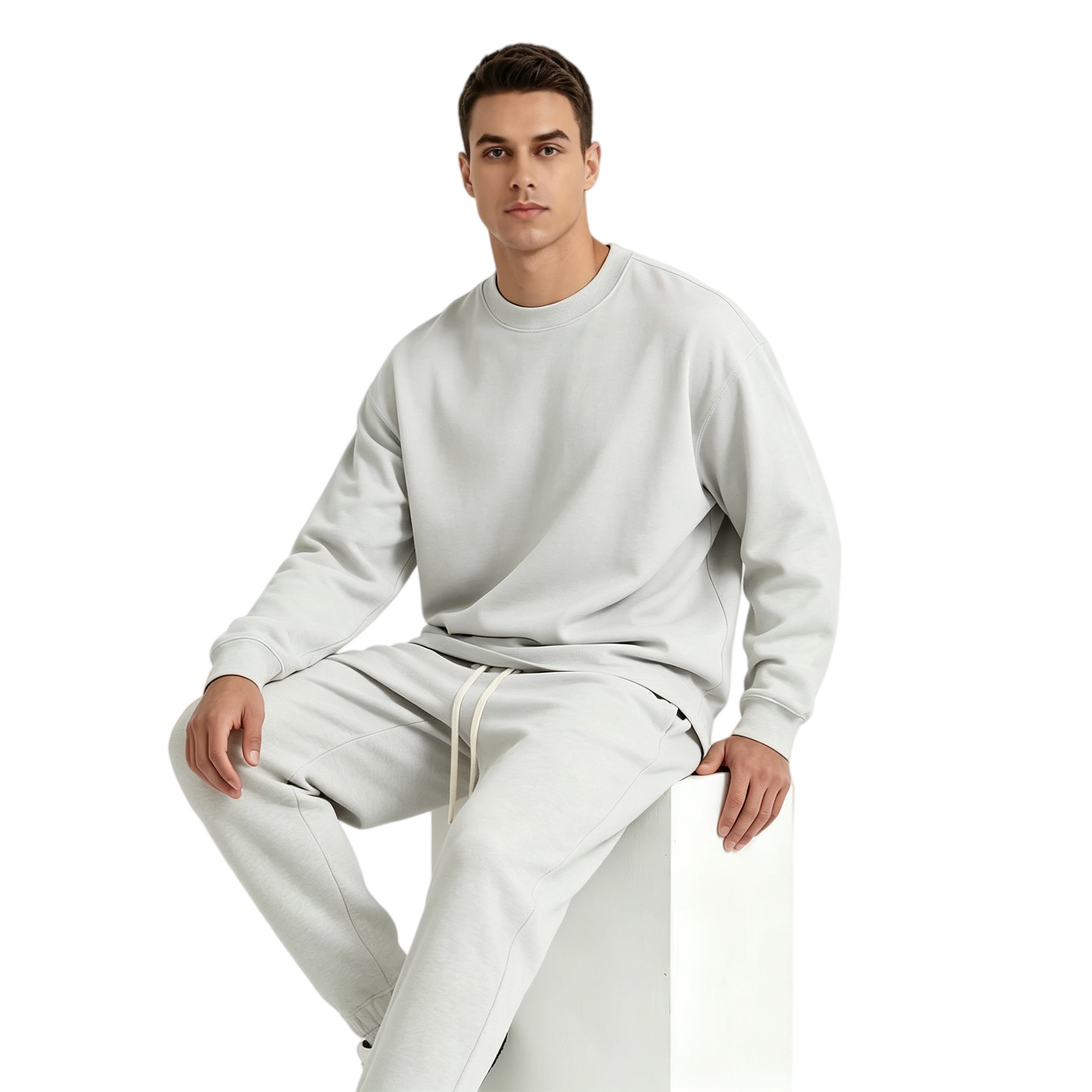 Oversized Crewneck Fleece - UNITE TOUD Men's Oversize Sheared Fleece