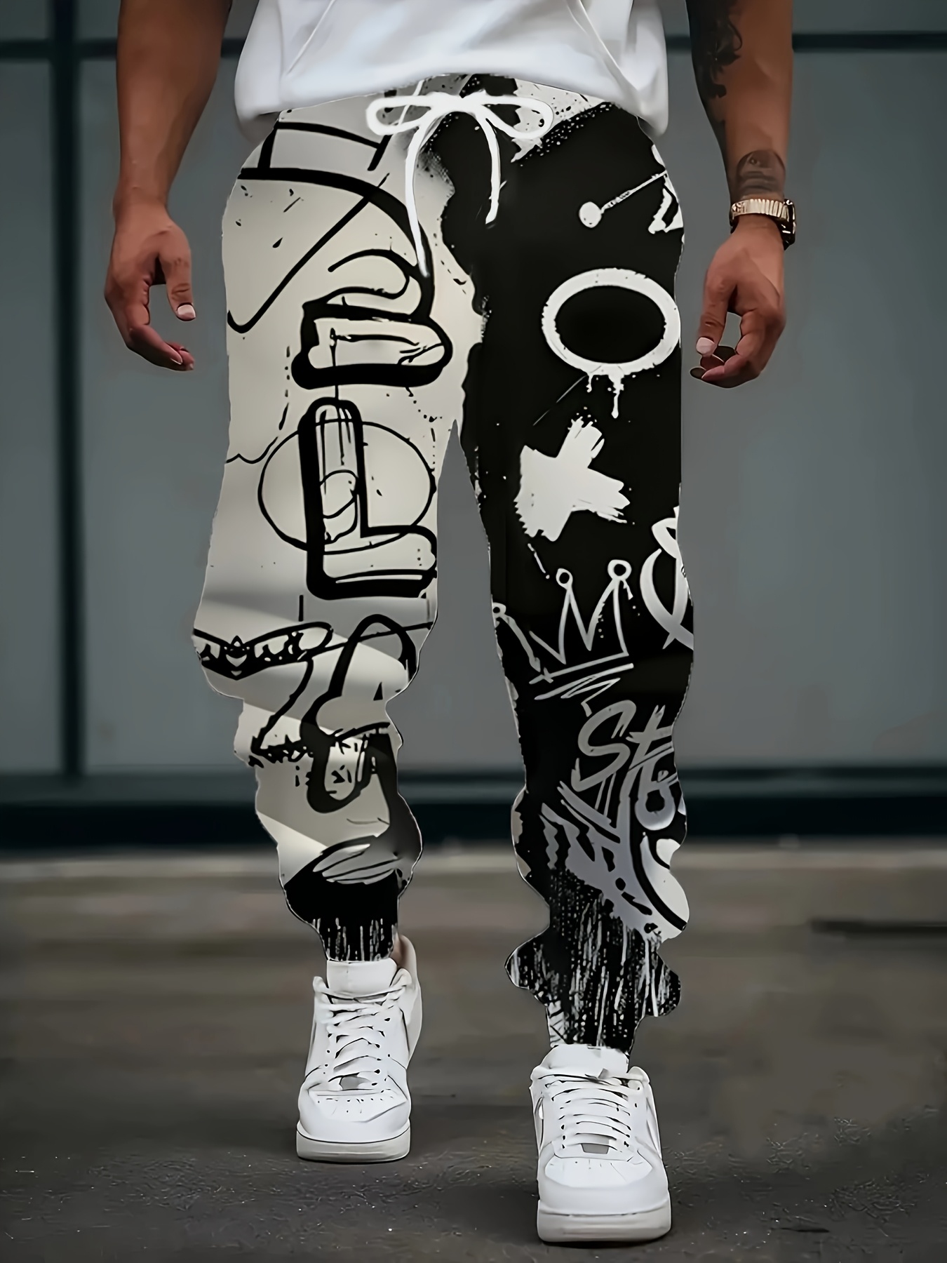 Street Fashion Graffiti - New Men's Fashion Autumn Letter Graffiti