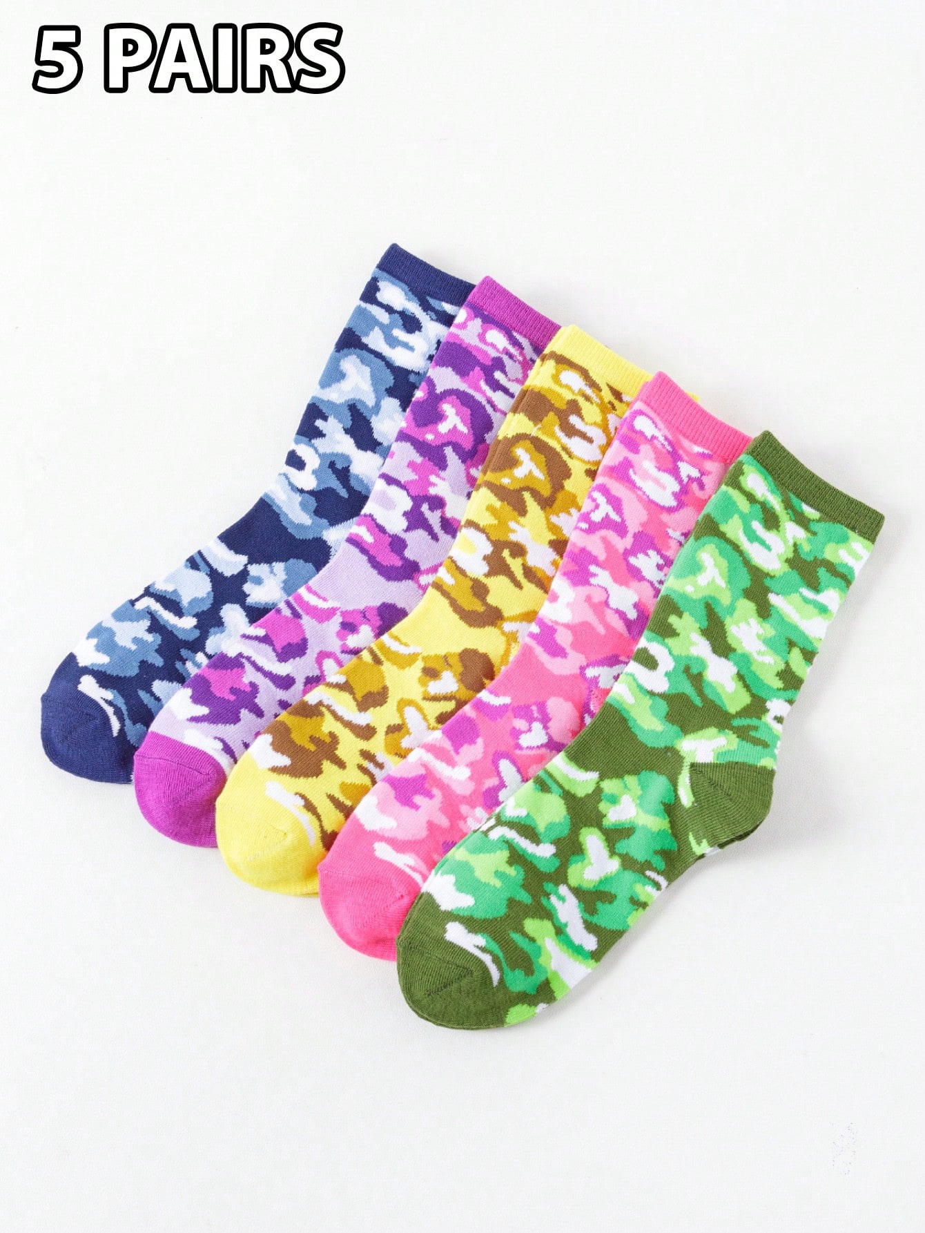 Camo Pattern Set - 5 Pairs/sets Of Women's Four Seasons