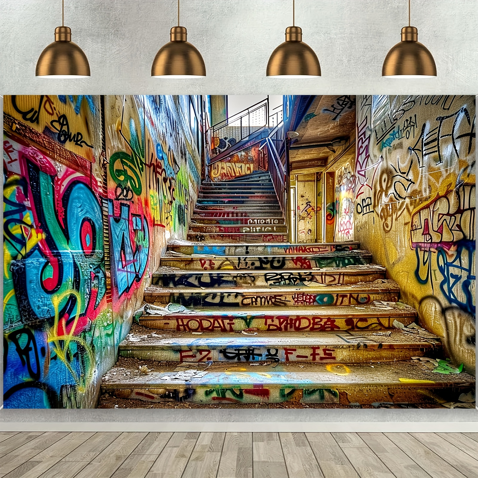Street Fashion Graffiti - Vibrant urban street graffiti Polyester background