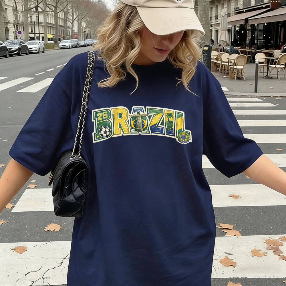Brazil 2026 Soccer Tee Retro F - Street Fashion Brazil บทวิจารณ์และราคา