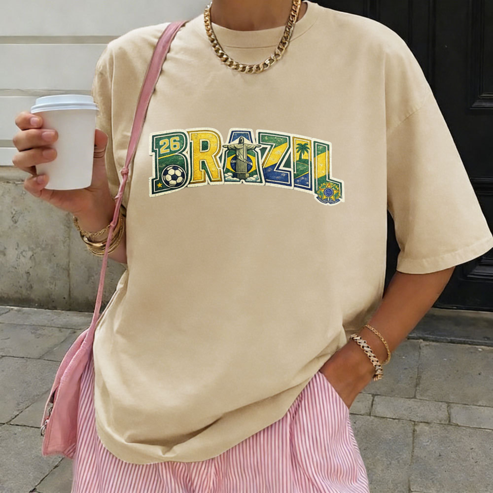 Brazil 2026 Soccer Tee Retro F - Street Fashion Brazil บทวิจารณ์และราคา