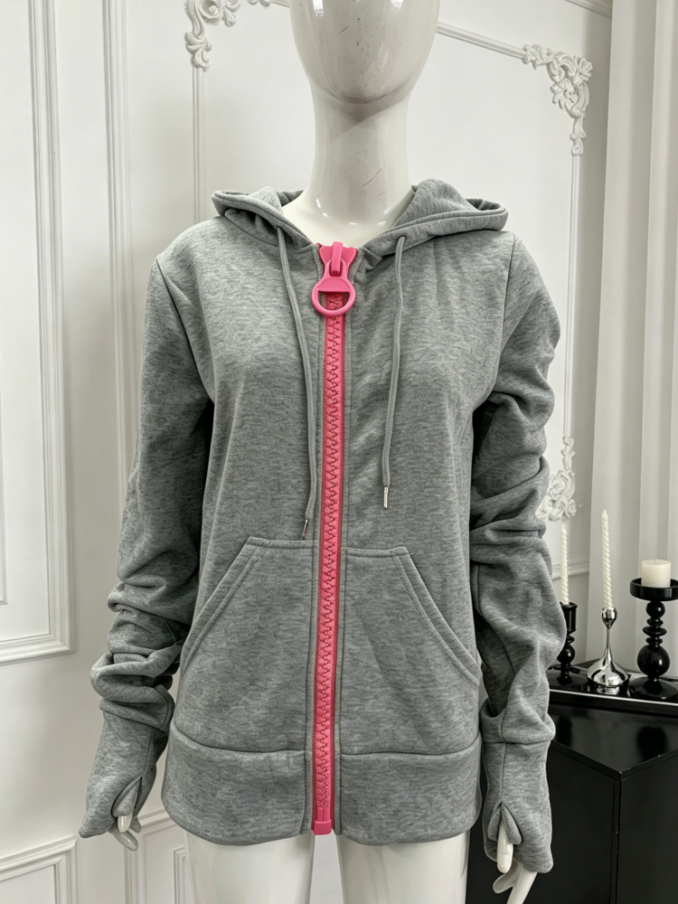 Retro Y2K Black Slim Fit Cropp - Street Fashion Zip Up Hoodie บทวิจารณ์และราคา