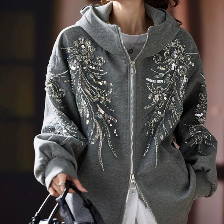 SuperAen Fashion Embroidered F - Street Fashion Zip Up Hoodie บทวิจารณ์และราคา