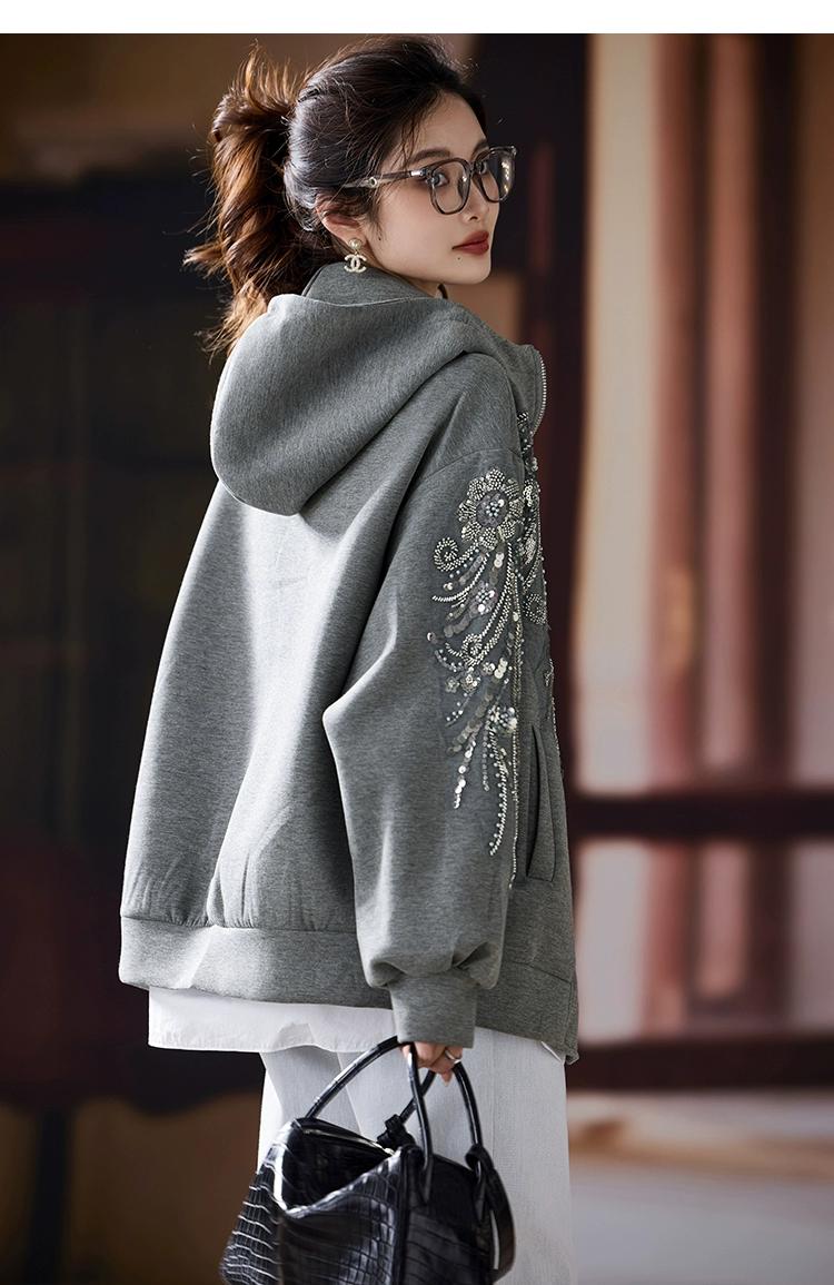 SuperAen Fashion Embroidered F - Street Fashion Zip Up Hoodie บทวิจารณ์และราคา