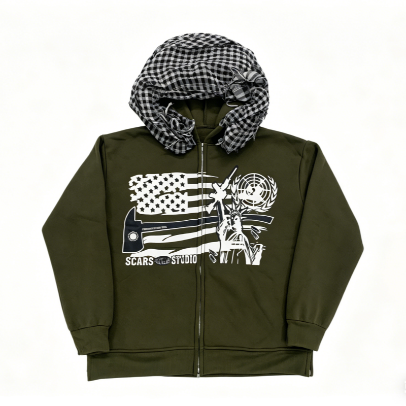 Cross border new zipper retro  - Street Fashion Zip Up Hoodie บทวิจารณ์และราคา