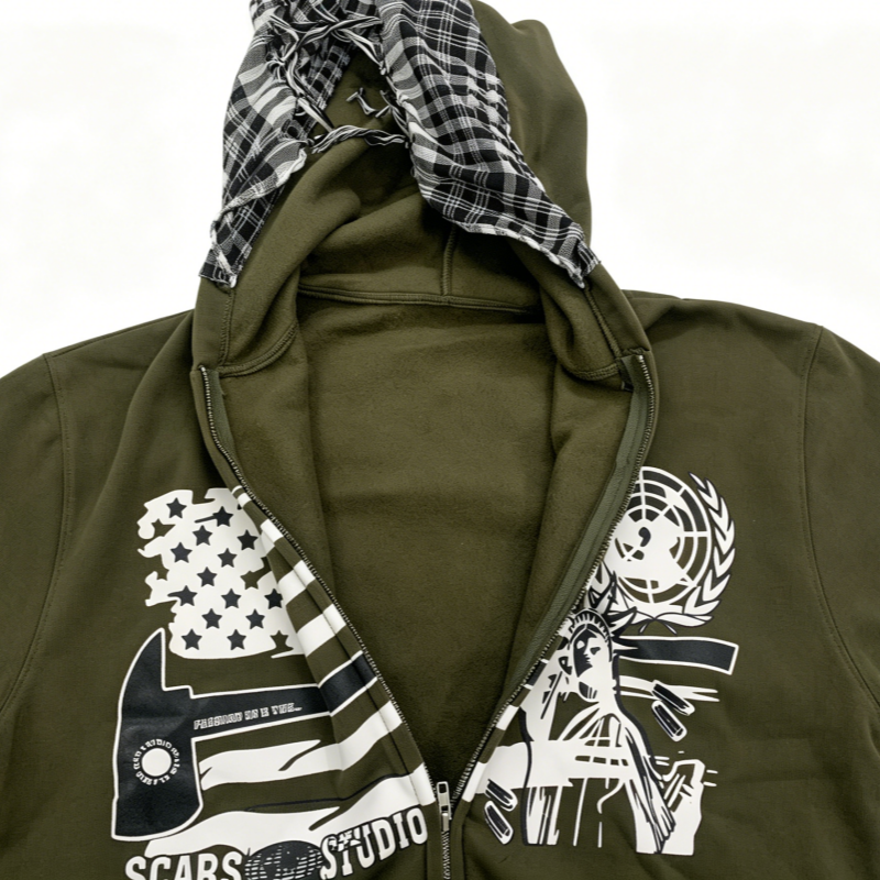 Cross border new zipper retro  - Street Fashion Zip Up Hoodie บทวิจารณ์และราคา