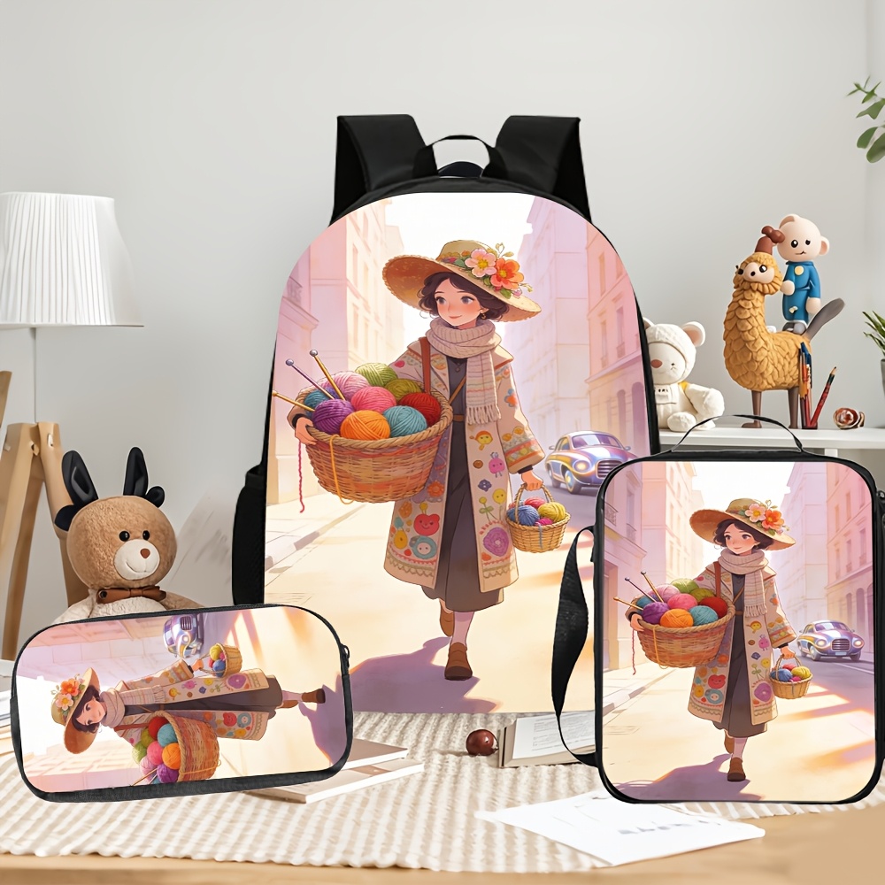 3pcs 2D Flat Backpack Three-Pi - Street Fashion China Beautiful Girls บทวิจารณ์และราคา