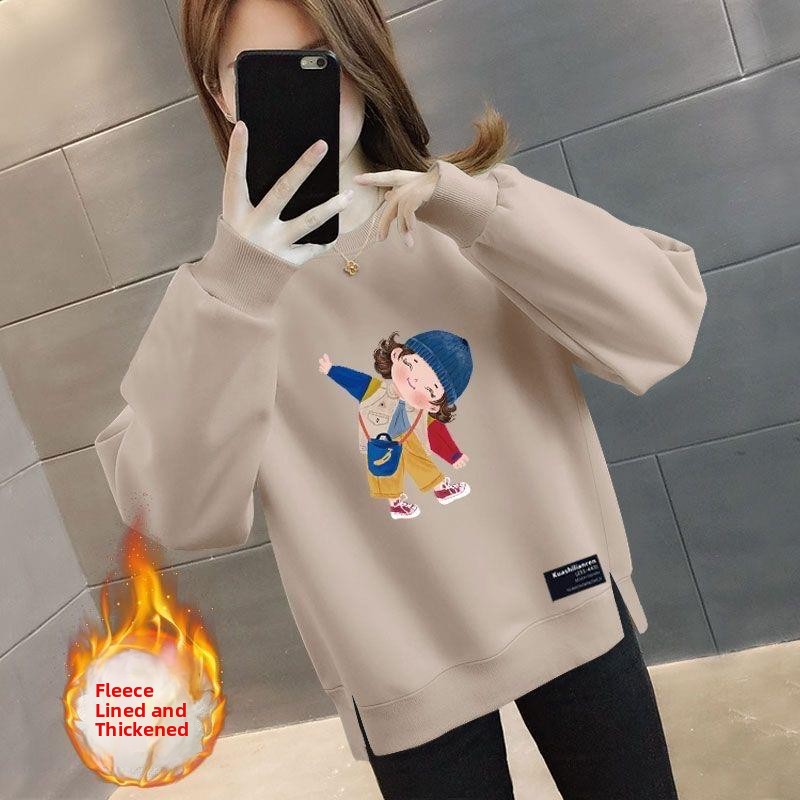 Thickened Fleece Oversize Loos - Oversized Crewneck Fleece บทวิจารณ์และราคา