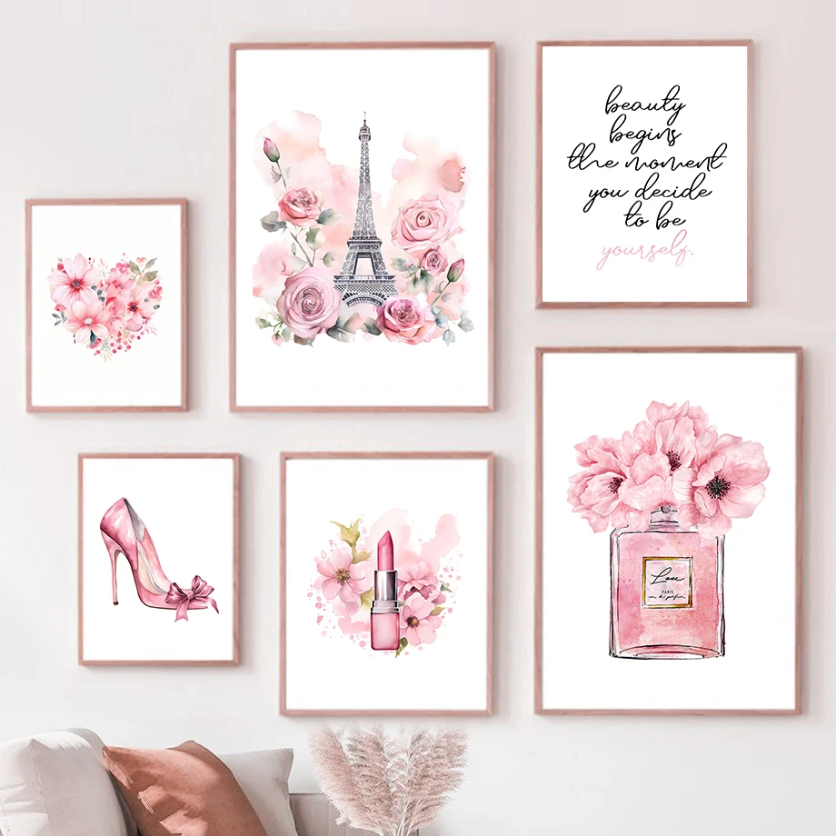 Paris Fashion Art Poster Pink  - Street Fashion In Paris บทวิจารณ์และราคา