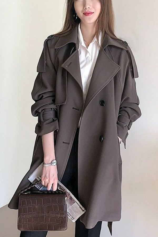 Brown Trench Women'S Fashionab - Street Fashion China Beautiful Girls บทวิจารณ์และราคา