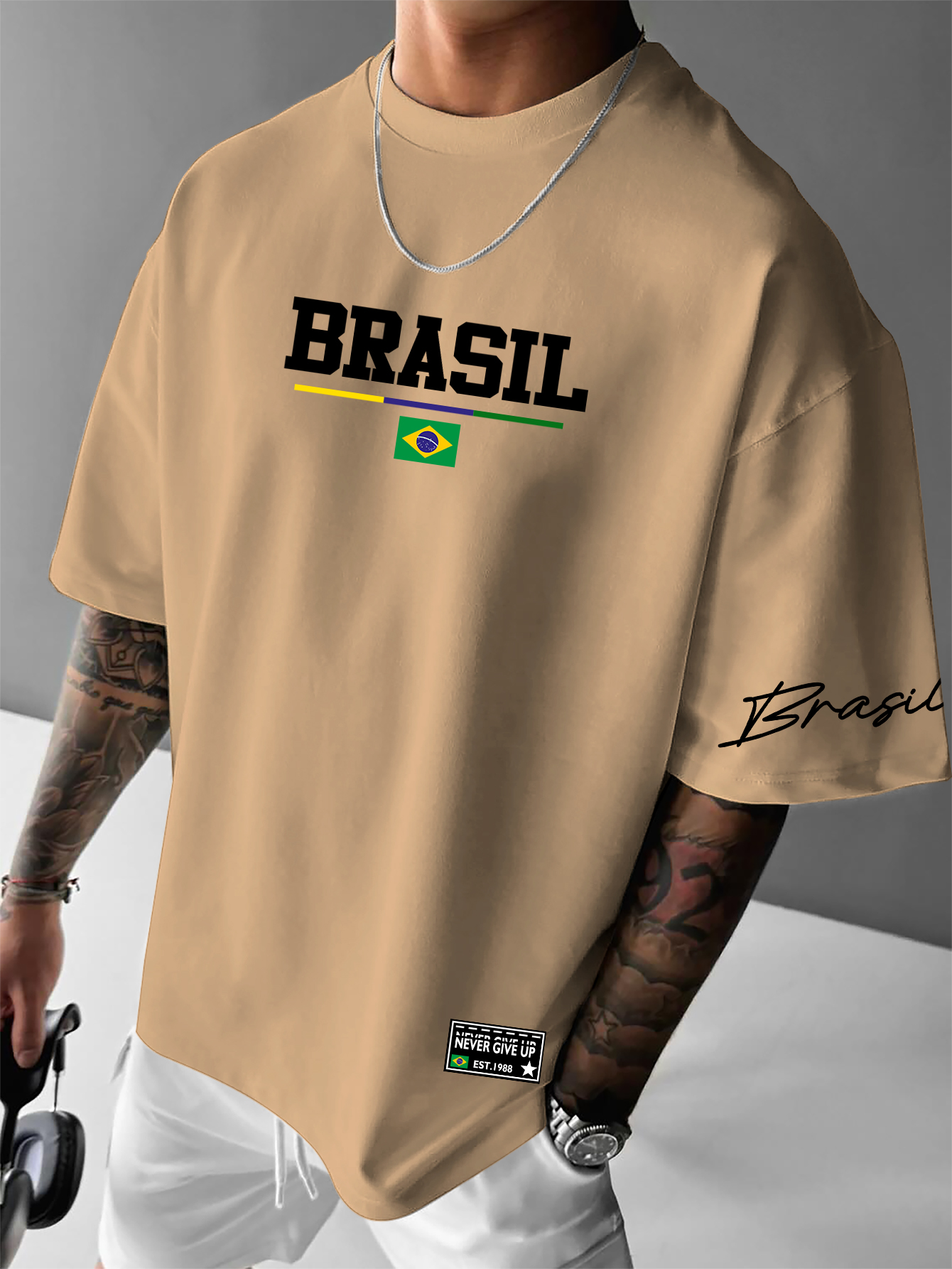 Men's American Retro Brazil Fl - Street Fashion Brazil บทวิจารณ์และราคา