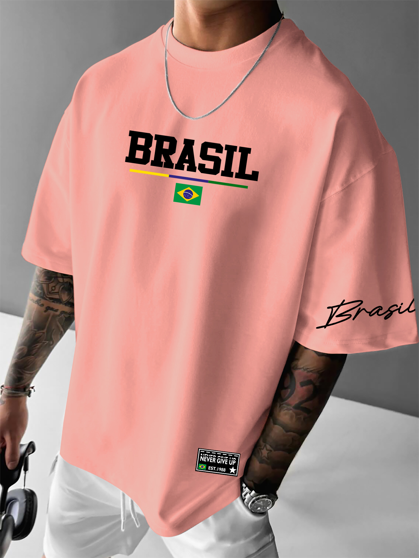Men's American Retro Brazil Fl - Street Fashion Brazil บทวิจารณ์และราคา