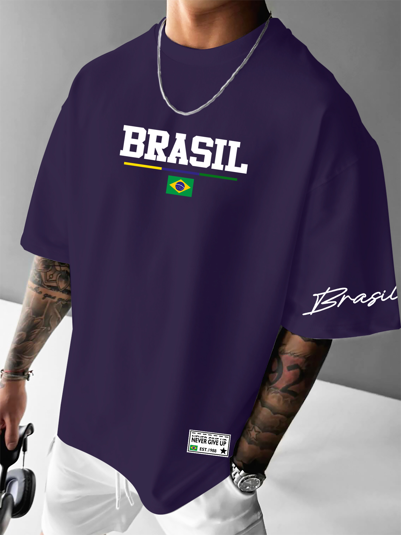 Men's American Retro Brazil Fl - Street Fashion Brazil บทวิจารณ์และราคา