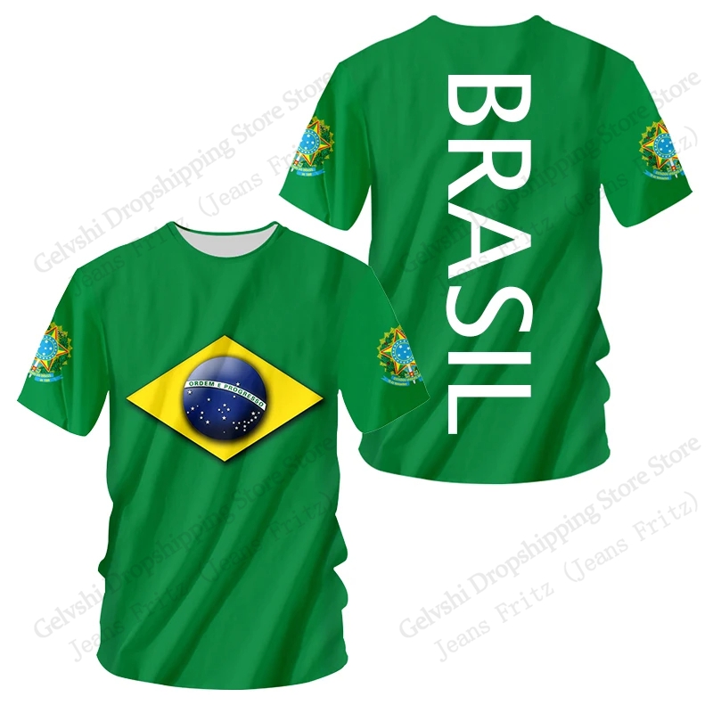 Brazil Letter Mens T-shirt Bra - Street Fashion Brazil บทวิจารณ์และราคา