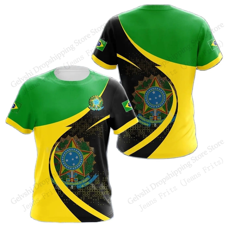 Brazil Letter Mens T-shirt Bra - Street Fashion Brazil บทวิจารณ์และราคา