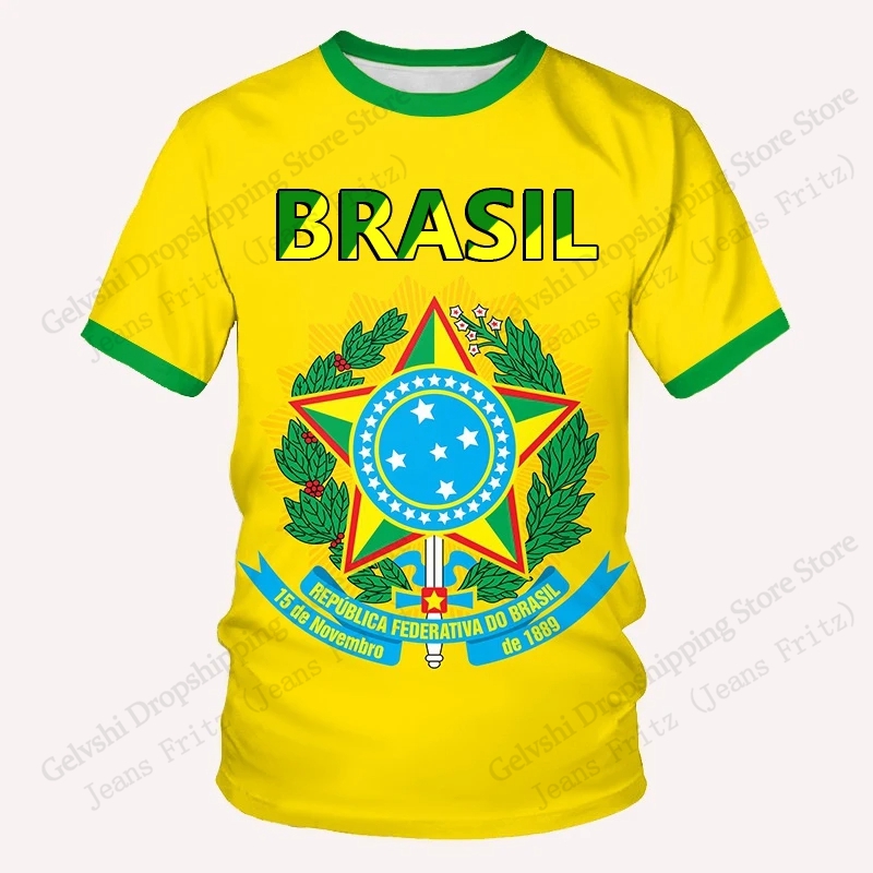 Brazil Letter Mens T-shirt Bra - Street Fashion Brazil บทวิจารณ์และราคา