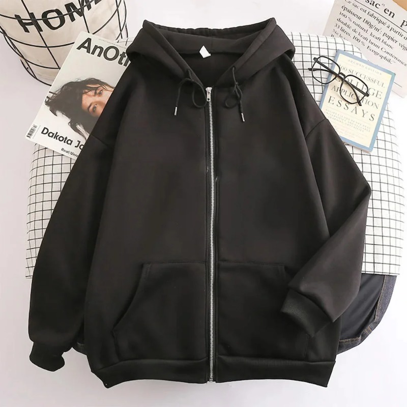 High Street Hoodie Men Solid C - Street Fashion Zip Up Hoodie บทวิจารณ์และราคา