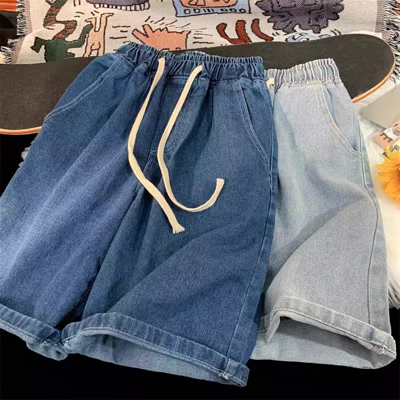 Baggy Jeans Shorts for Men Cas - Street Fashion Baggy บทวิจารณ์และราคา