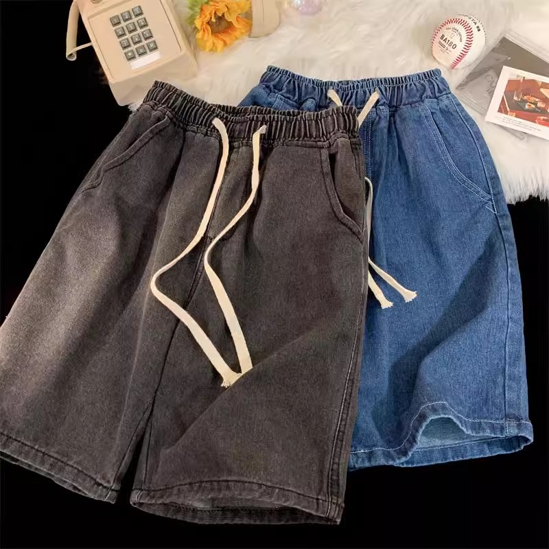 Baggy Jeans Shorts for Men Cas - Street Fashion Baggy บทวิจารณ์และราคา