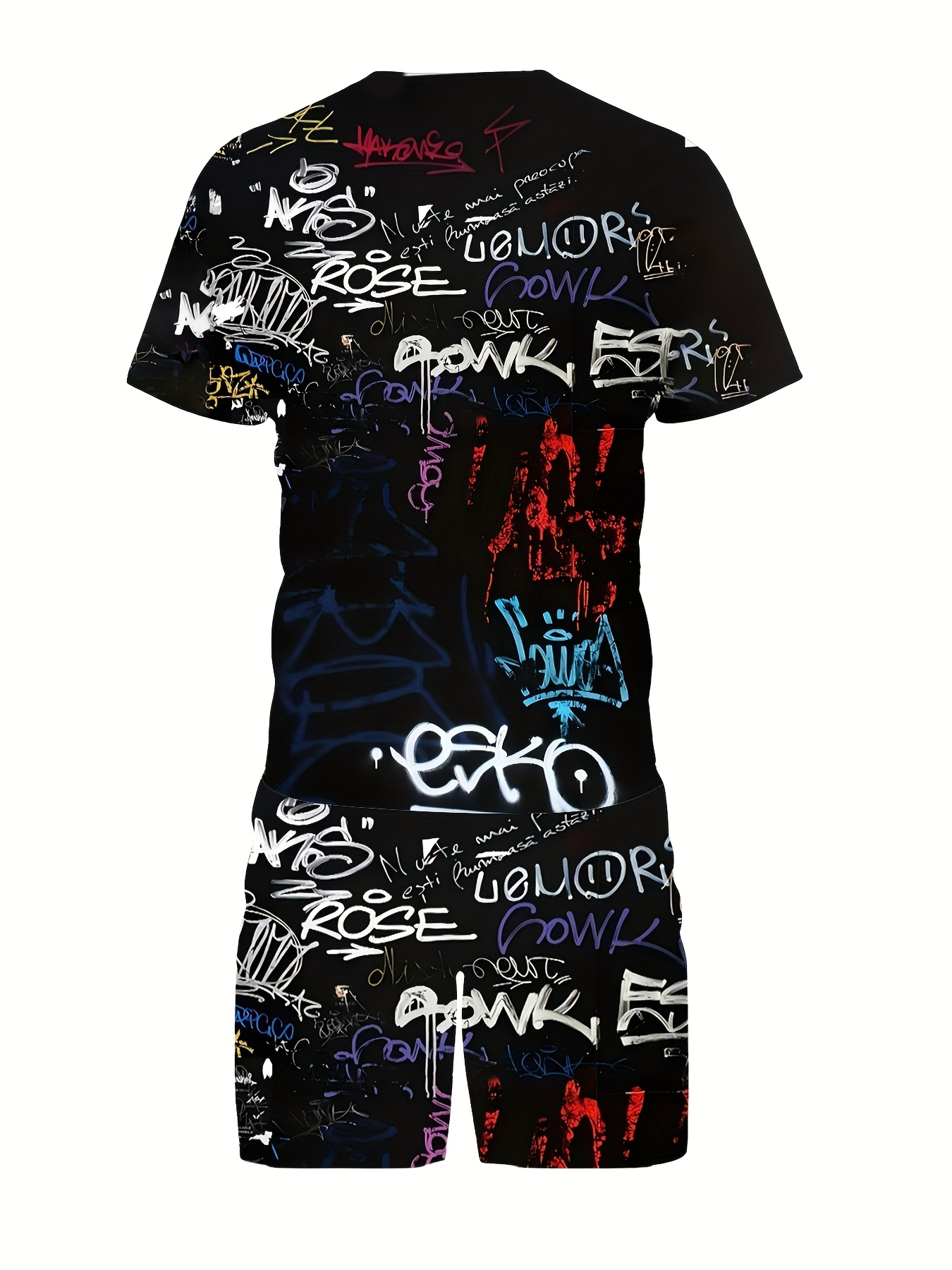 2026 Summer New Men's Short-Sl - Street Fashion Graffiti บทวิจารณ์และราคา