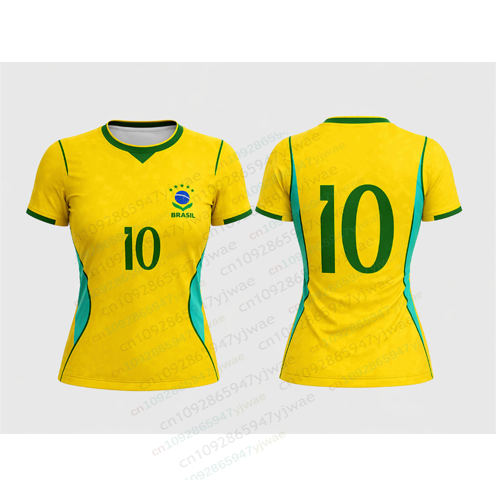 Brazil Yellow Football Shirt F - Street Fashion Brazil บทวิจารณ์และราคา