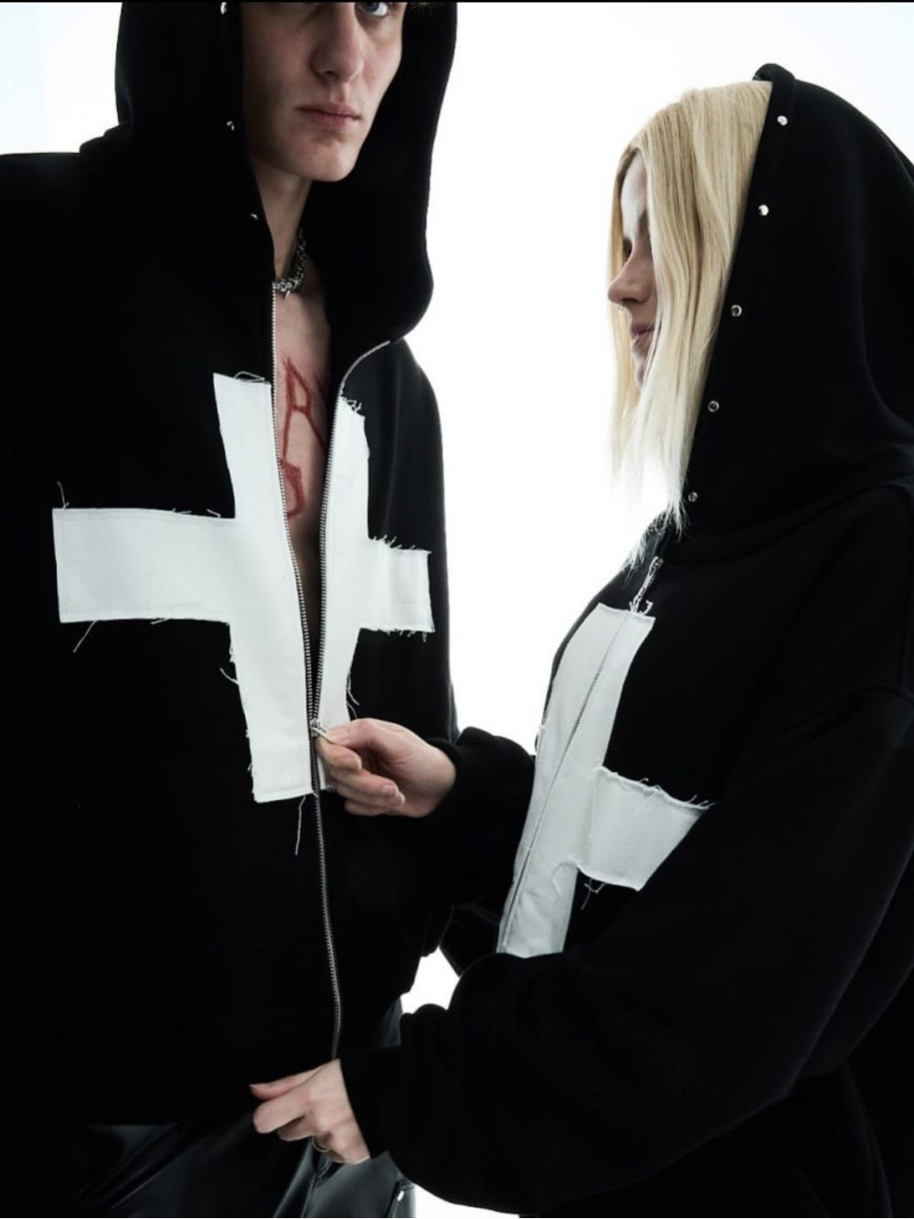2026 New Y2K Dark Cross Hooded - Street Fashion Zip Up Hoodie บทวิจารณ์และราคา