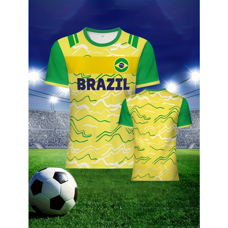 Brazil Soccer #10 T-Shirt Men  - Street Fashion Brazil บทวิจารณ์และราคา