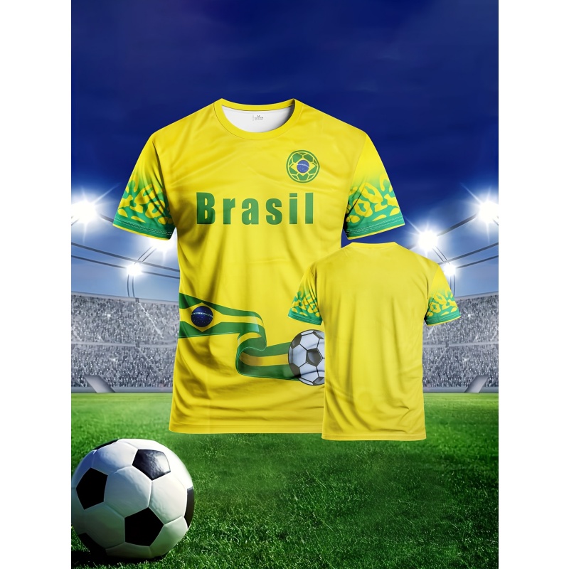 Brazil Soccer #10 T-Shirt Men  - Street Fashion Brazil บทวิจารณ์และราคา