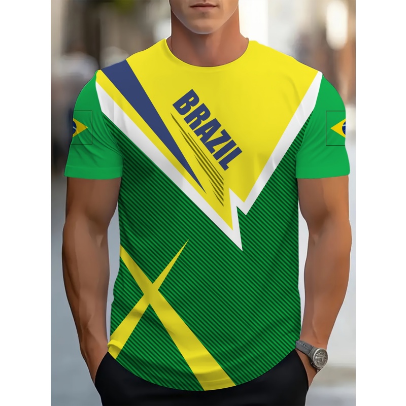 Brazil Soccer #10 T-Shirt Men  - Street Fashion Brazil บทวิจารณ์และราคา