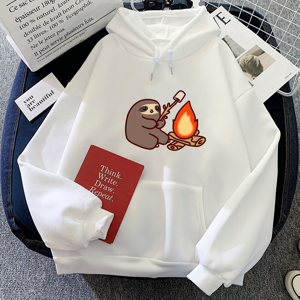 Sloth Kawaii Women Loose Stree - Oversized Crewneck Fleece บทวิจารณ์และราคา