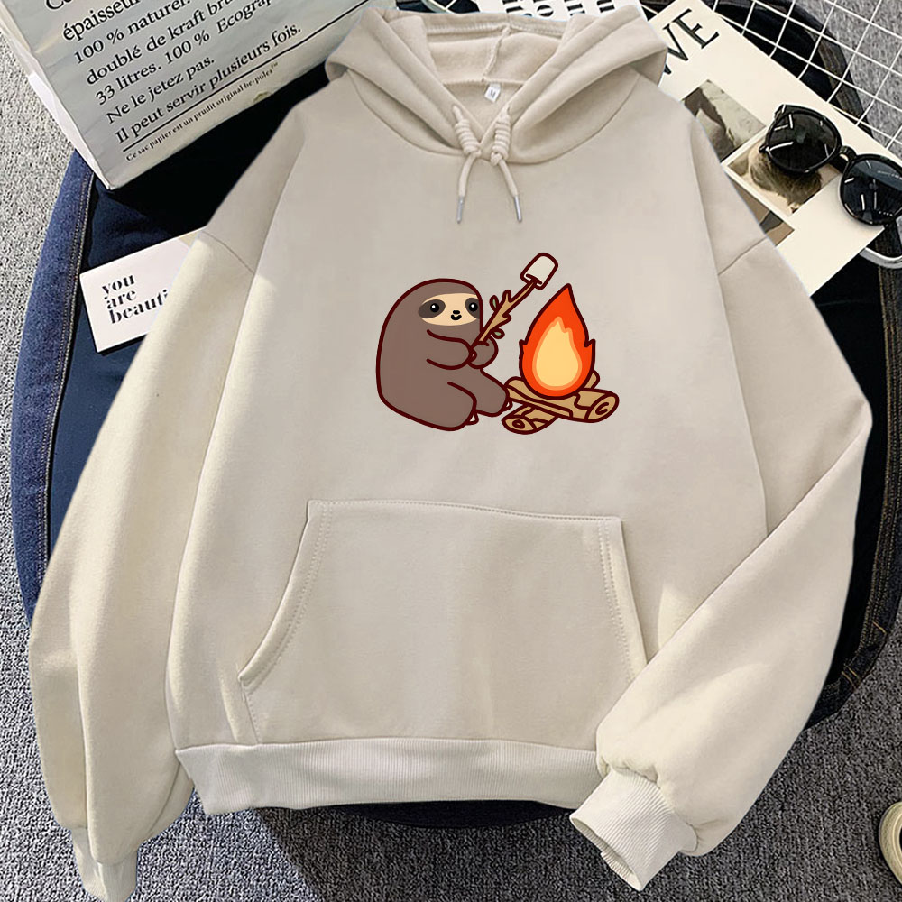 Sloth Kawaii Women Loose Stree - Oversized Crewneck Fleece บทวิจารณ์และราคา