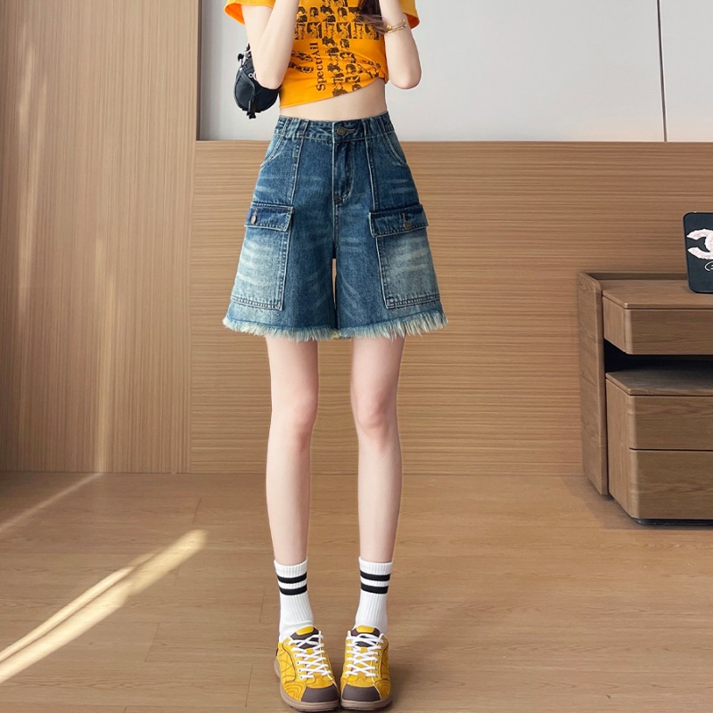 Women's Shorts Jorts High Wais - Cargo Pant Wide บทวิจารณ์และราคา
