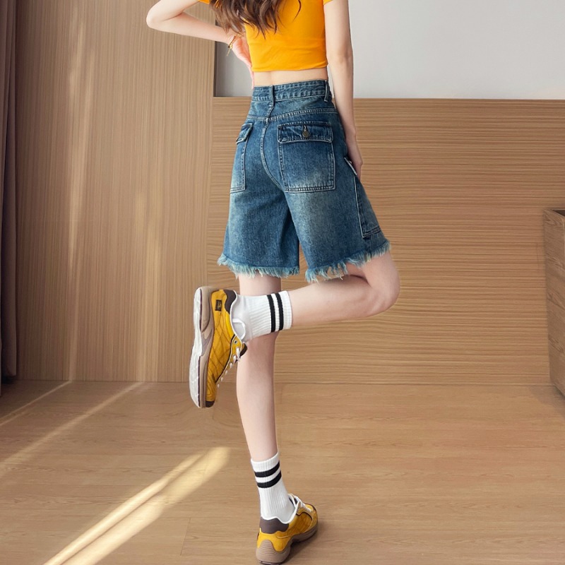 Women's Shorts Jorts High Wais - Cargo Pant Wide บทวิจารณ์และราคา