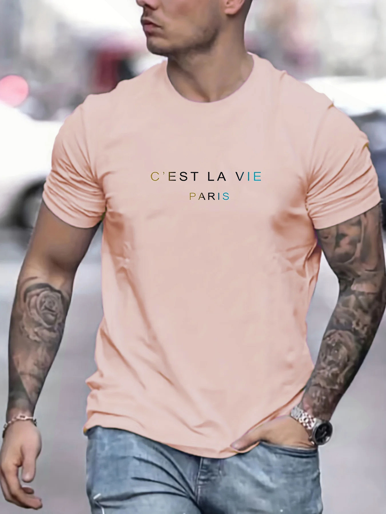 Men's summer 100% pure cotton  - Street Fashion In Paris บทวิจารณ์และราคา