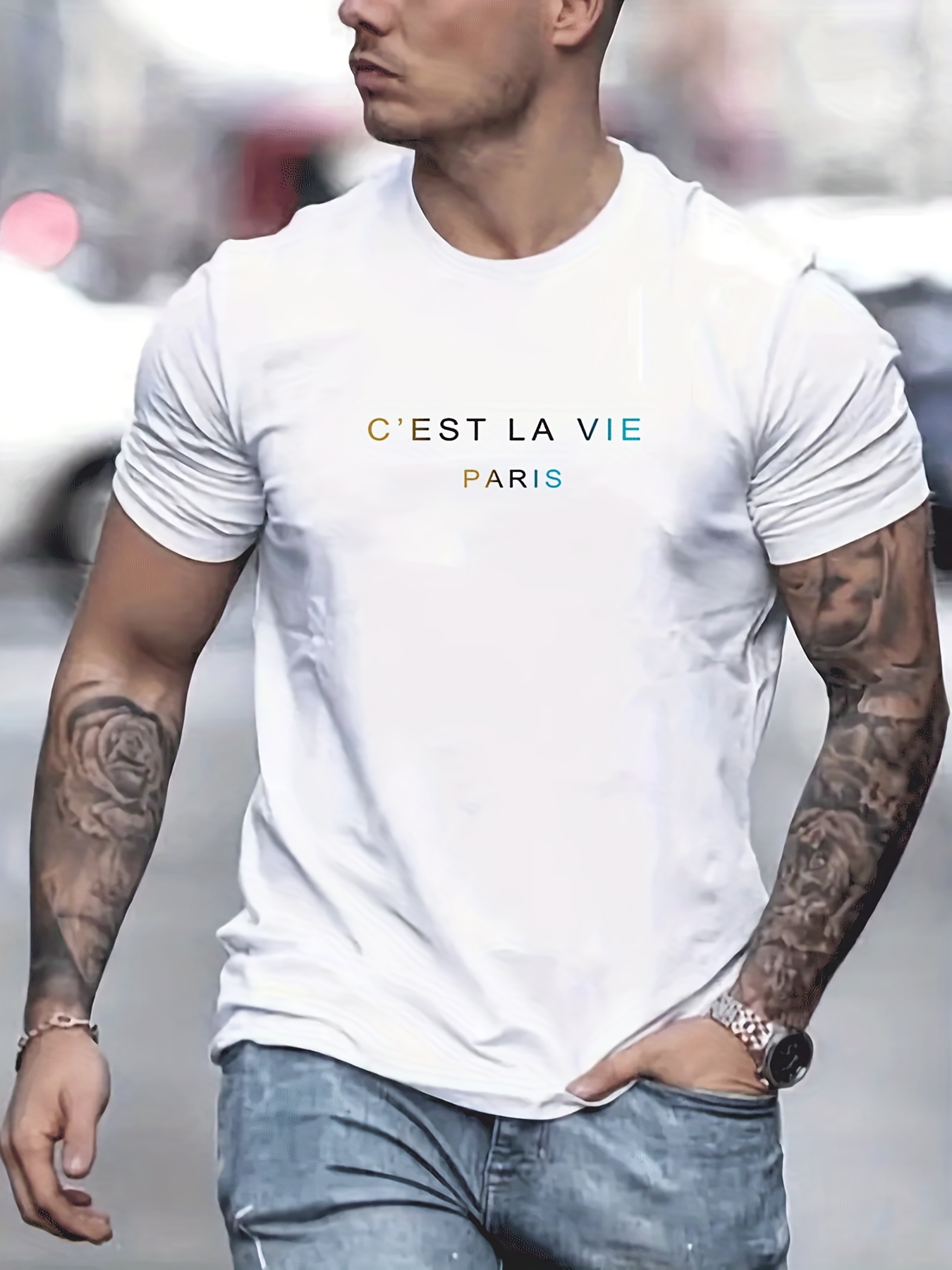 Men's summer 100% pure cotton  - Street Fashion In Paris บทวิจารณ์และราคา