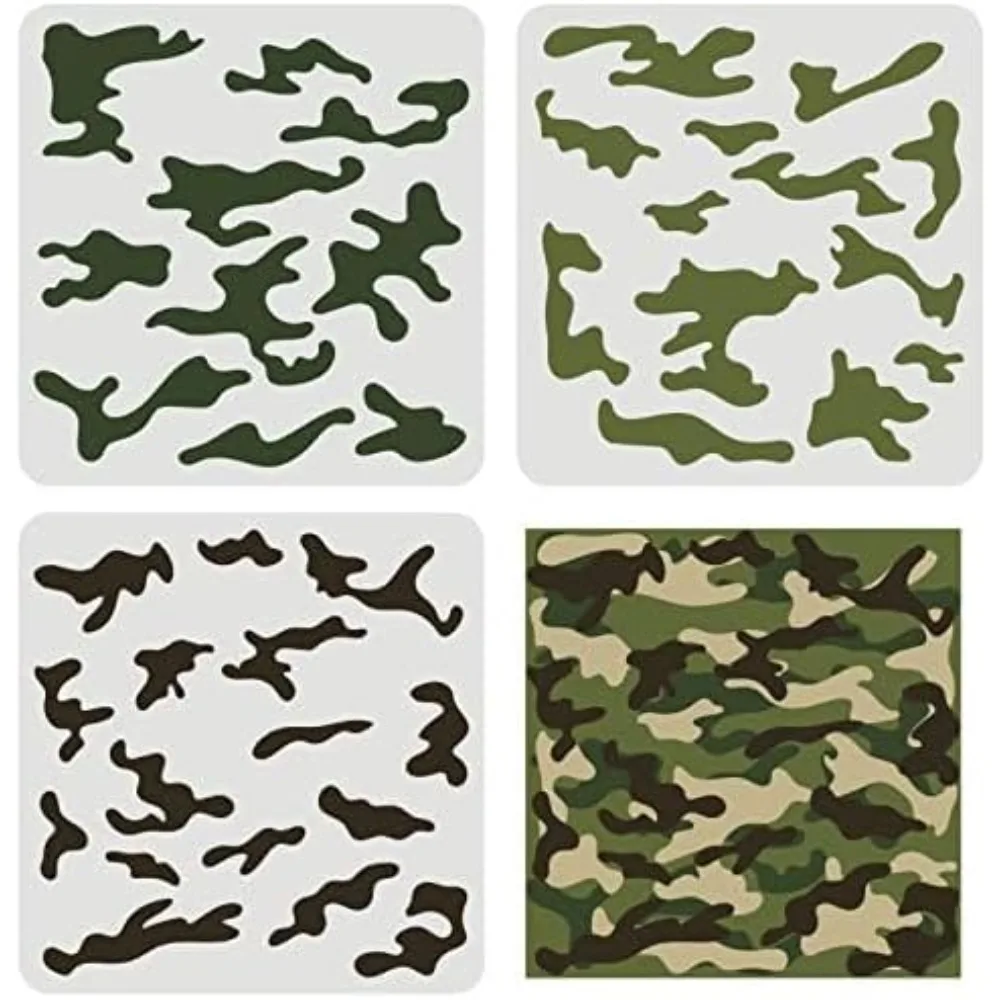 3 pcs Camo Stencil Kit 11.8x11 - Camo Pattern Set บทวิจารณ์และราคา
