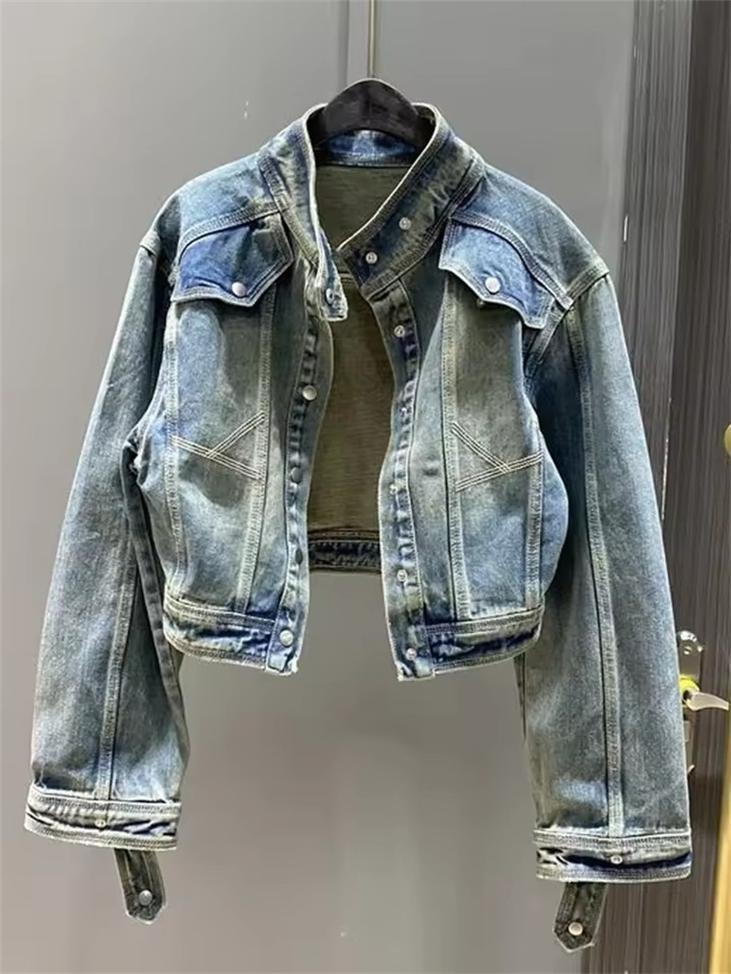 Vintage Short Denim Jacket Wom - Street Fashion Jeans Women บทวิจารณ์และราคา