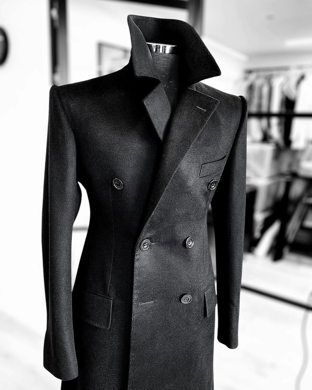 Fashion Woolen Blend Coat Men  - Street Fashion Shanghai บทวิจารณ์และราคา