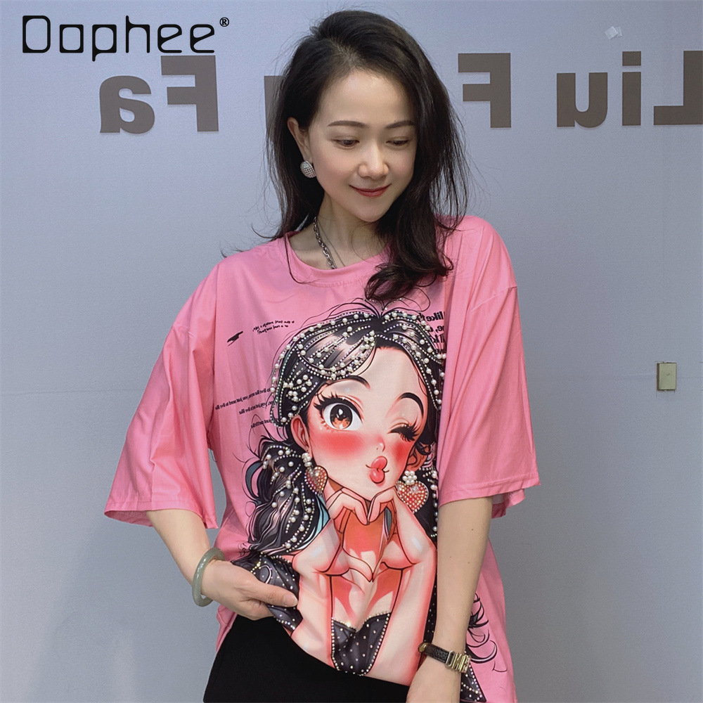 Cartoon Beautiful Girl Print C - Street Fashion China Beautiful Girls บทวิจารณ์และราคา