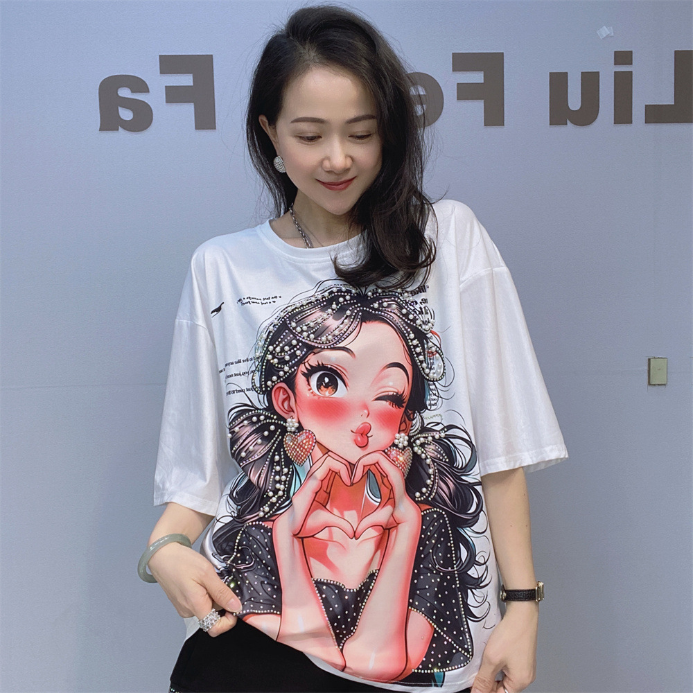 Cartoon Beautiful Girl Print C - Street Fashion China Beautiful Girls บทวิจารณ์และราคา