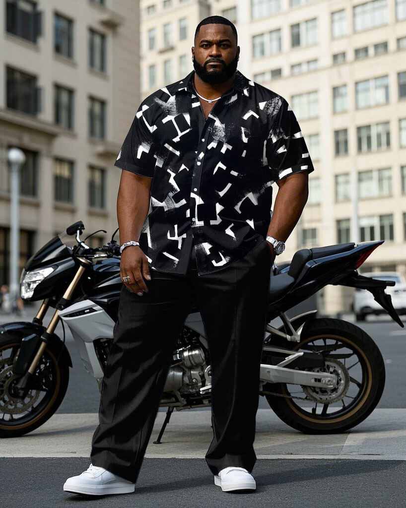 S-9XL Plus Size Men's Geometri - Camo Pattern Set บทวิจารณ์และราคา
