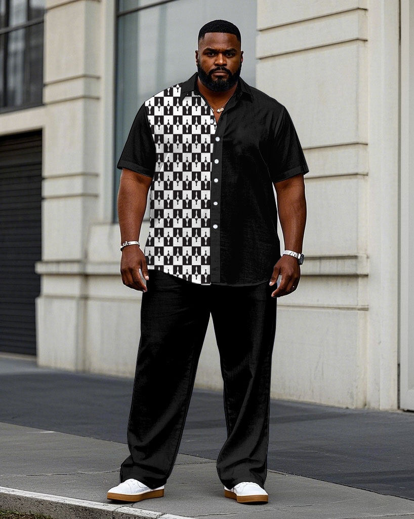 S-9XL Plus Size Men's Geometri - Camo Pattern Set บทวิจารณ์และราคา