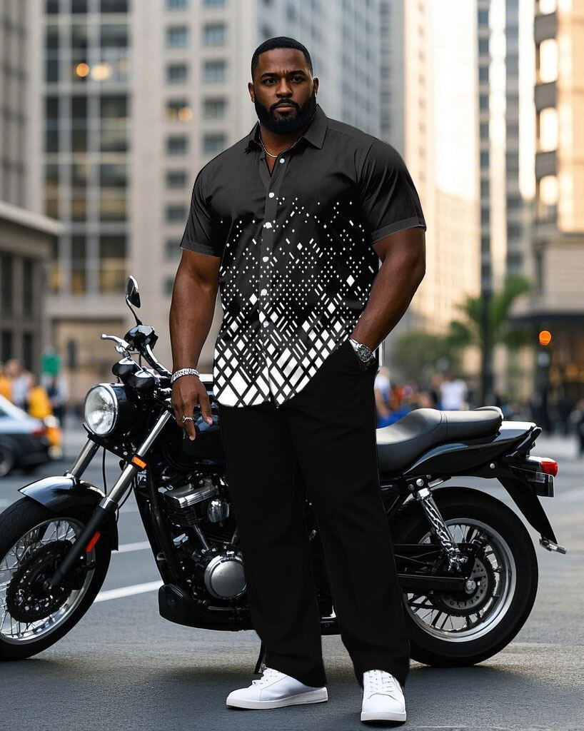 S-9XL Plus Size Men's Geometri - Camo Pattern Set บทวิจารณ์และราคา