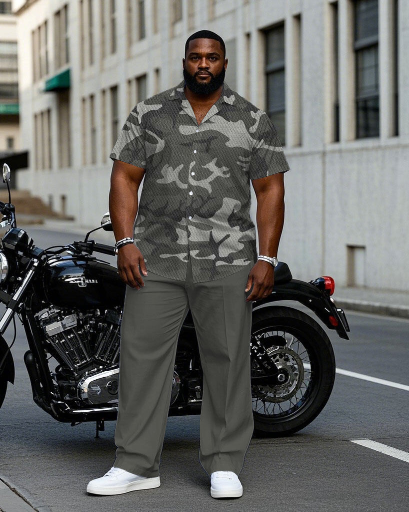 S-9XL Plus Size Men's Geometri - Camo Pattern Set บทวิจารณ์และราคา