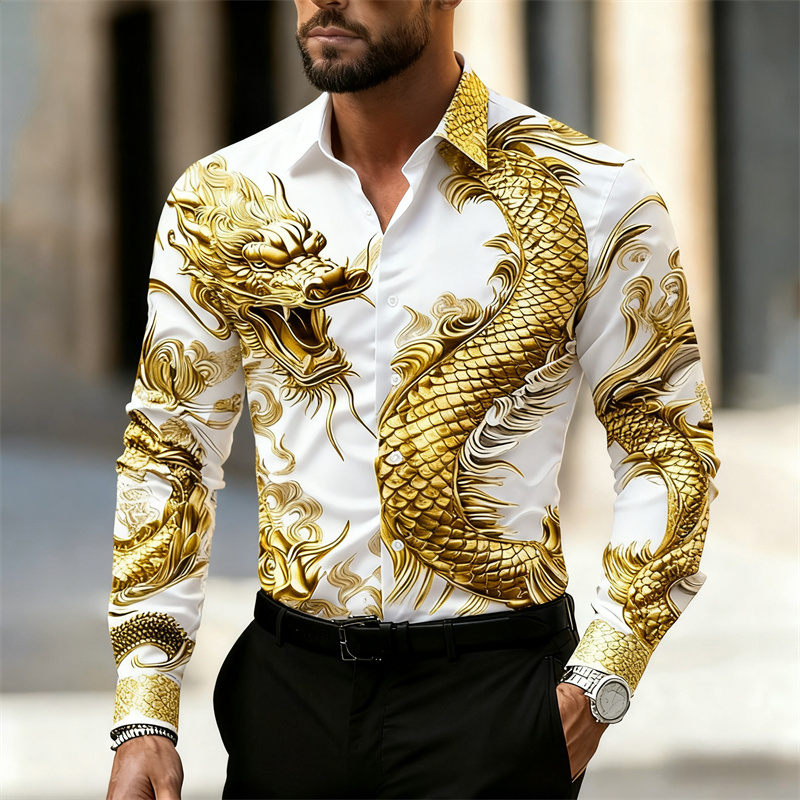 Men's shirt long sleeve shirt  - Street Fashion In Chinese บทวิจารณ์และราคา