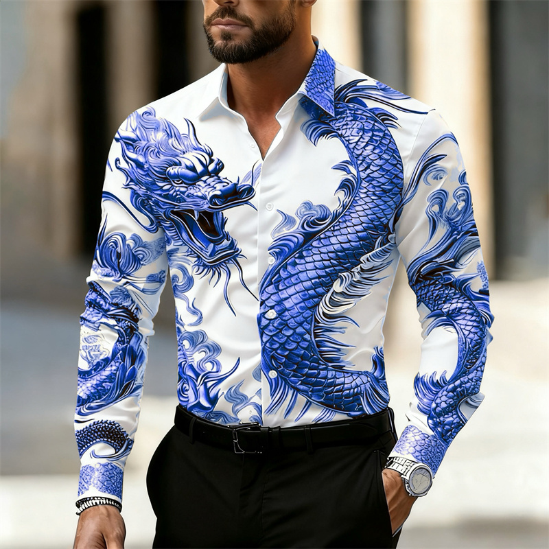 Men's shirt long sleeve shirt  - Street Fashion In Chinese บทวิจารณ์และราคา
