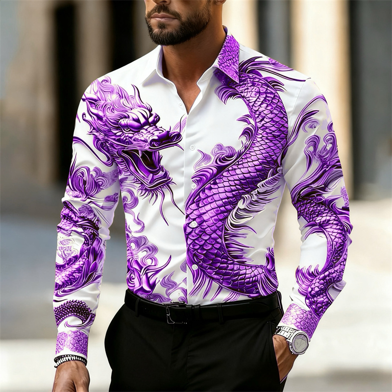 Men's shirt long sleeve shirt  - Street Fashion In Chinese บทวิจารณ์และราคา