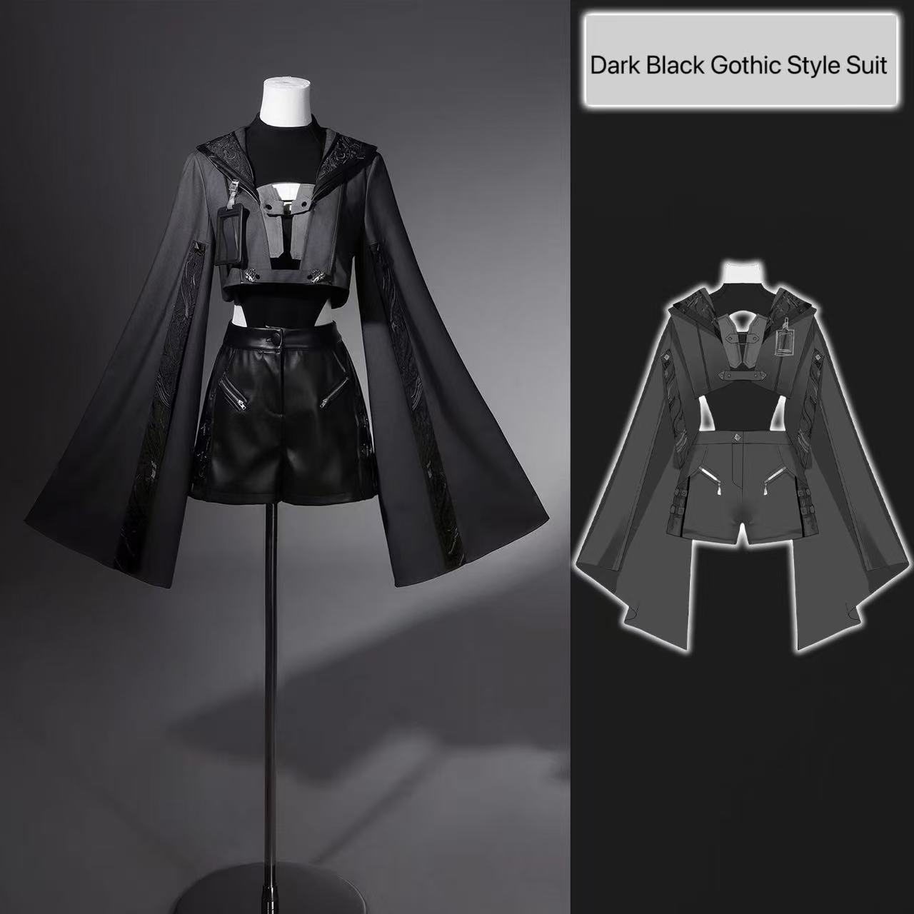 Dark Black Gothic Costume Wome - Street Fashion In Chinese บทวิจารณ์และราคา