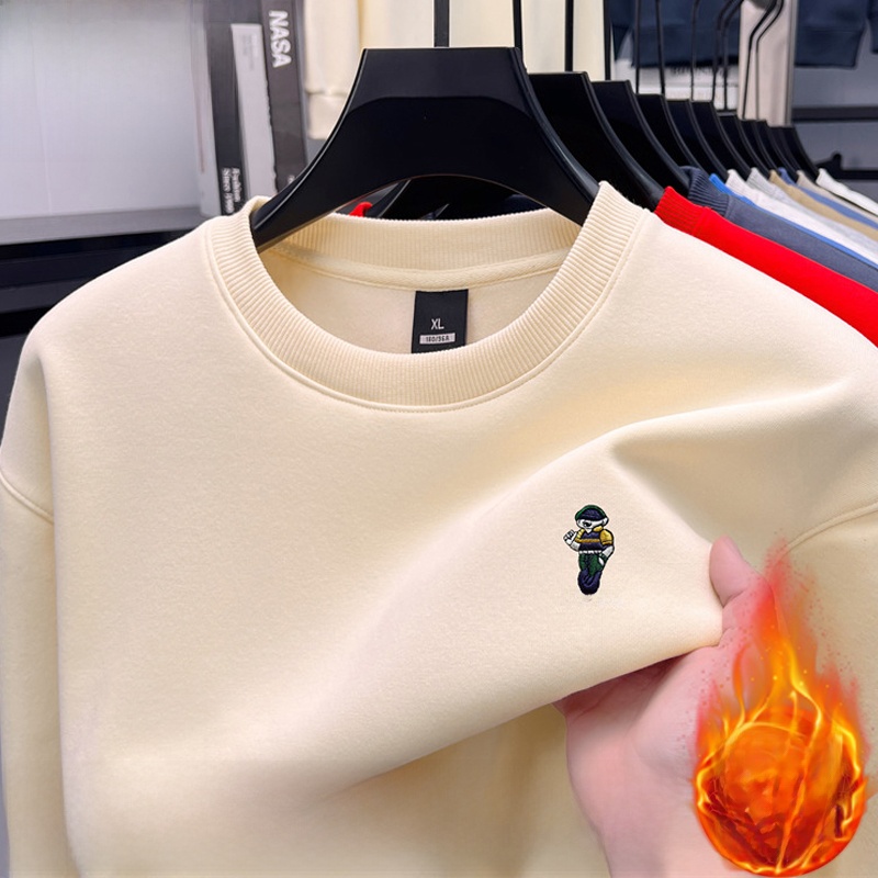 Thickened Fleece Long Sleeve C - Oversized Crewneck Fleece บทวิจารณ์และราคา